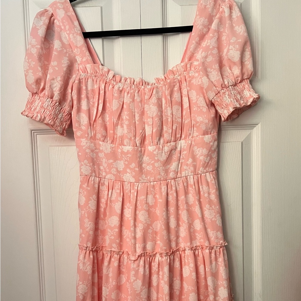 pink floral mini dress - size medium